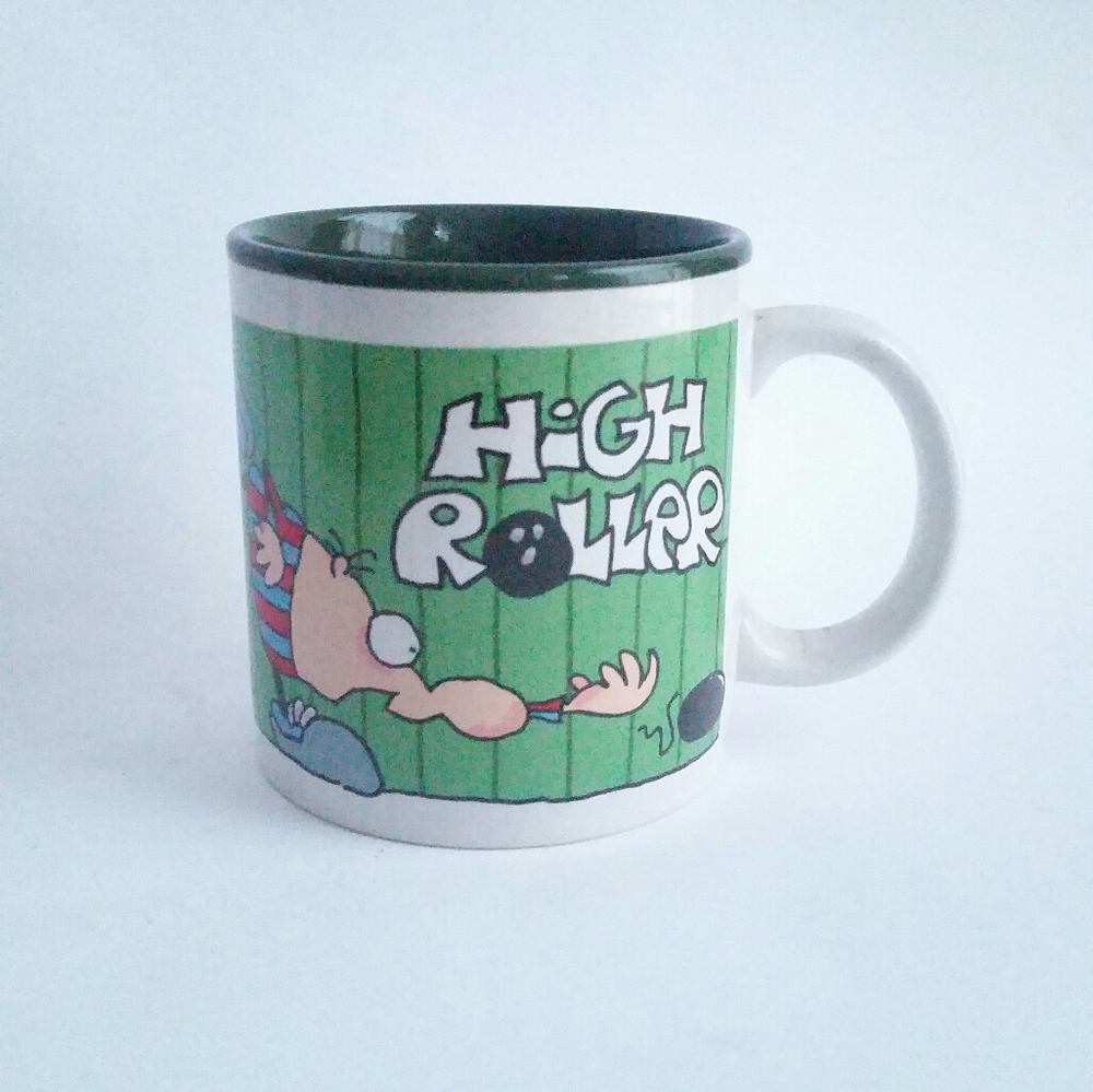 Vintage Bowling Coffee Mug Cup High Roller